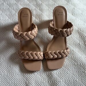 A New Day Women's Beige Braided Sandals